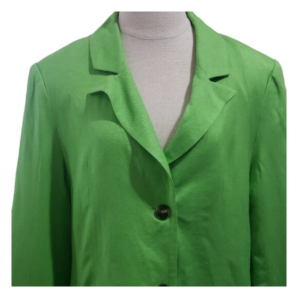 CT1809 Astr The Label Green Linen Lined Blazer L - Picture 2 of 5